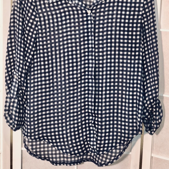 Slightly Sheer Gingham Check Button up - Picture 2 of 7